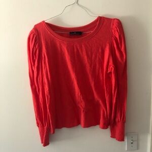 Tuckernuck Pomander Place Lennon Puff Sleeve Crewneck in Coral Size XXL